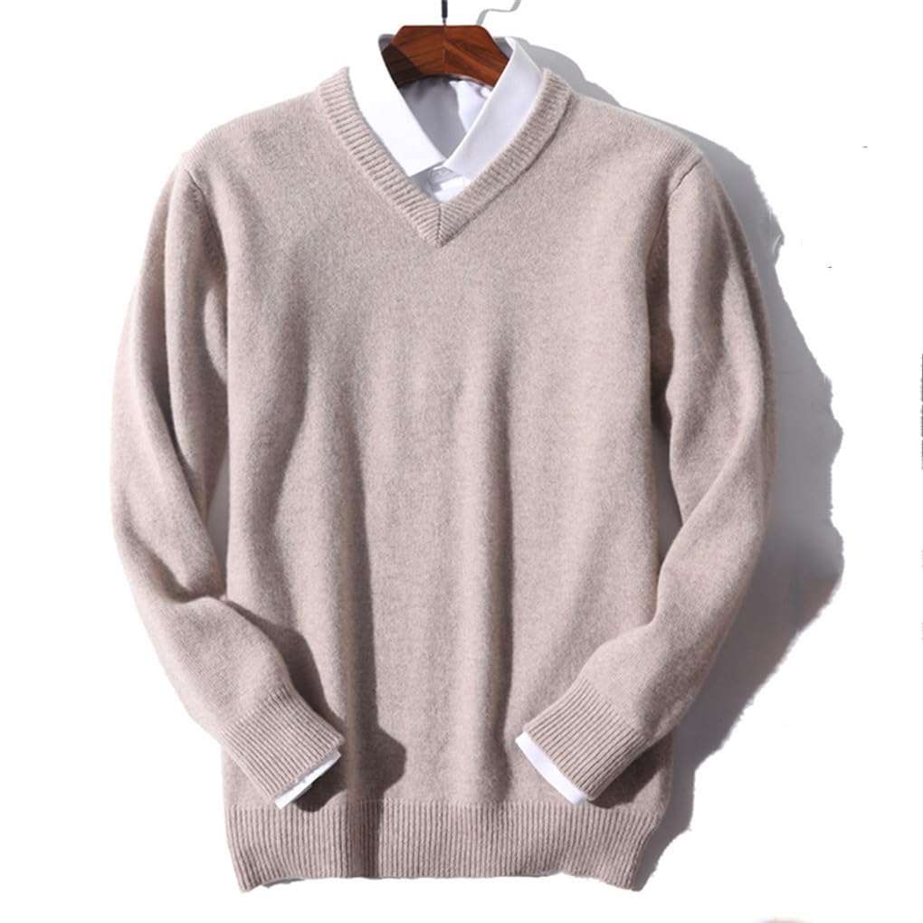Premium Men's Cashmere V-Neck Sweater - Soft & Warm Winter Pullover Jumper for Men - Office Wear, Casual Outfits & Holiday Gifts