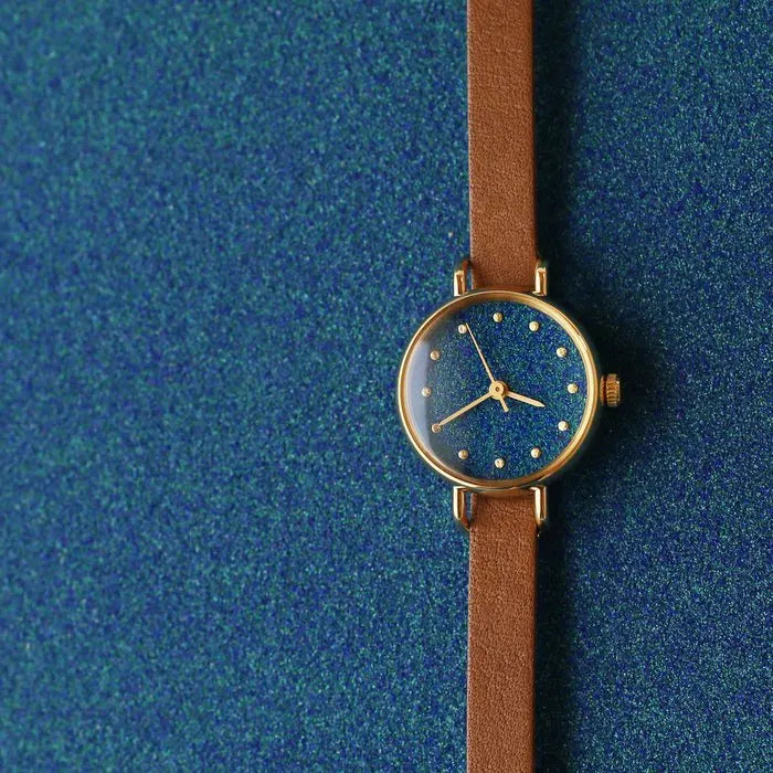 Elegant Azurite Women's Wristwatch - Japanese Handmade Green & Blue Watch for Daily Wear, Office & Special Occasions