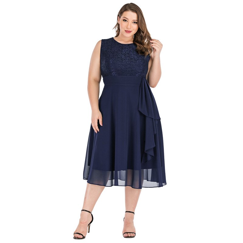 Vintage Retro Chiffon Party Dress for Women - Elegant Flowy Midi Dress for Cocktail Parties, Weddings & Special Occasions