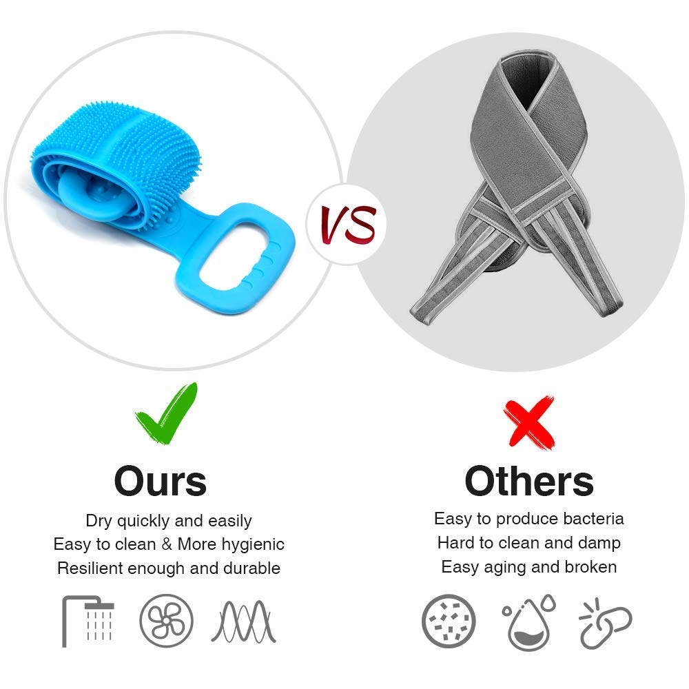 Double-Sided Silicone Body Scrubber for Shower & Exfoliation - Men & Women