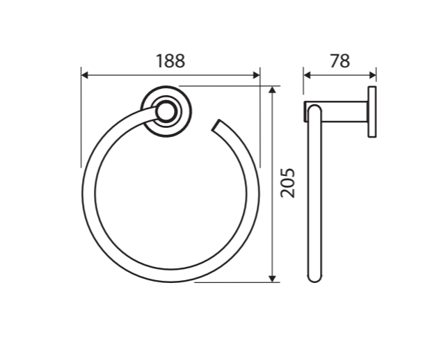 Fienza Axle Hand Towel Ring 83102UB in Urban Brass - Modern Bathroom Towel Holder for Powder Rooms, Guest Baths & Spa-Style Decor