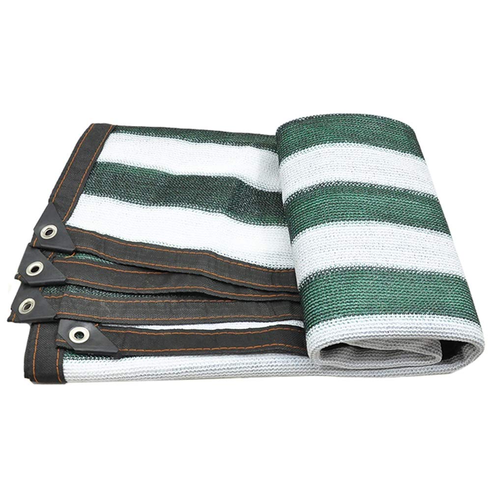 LXLA 85% Sunblock Shade Cloth with Reinforced Edge Grommets - UV Protection for Garden, Greenhouse, Barn & Kennel (Green-White, 5m x 6m) | Perfect for Plant Protection, Outdoor Shade & Pet Shelter