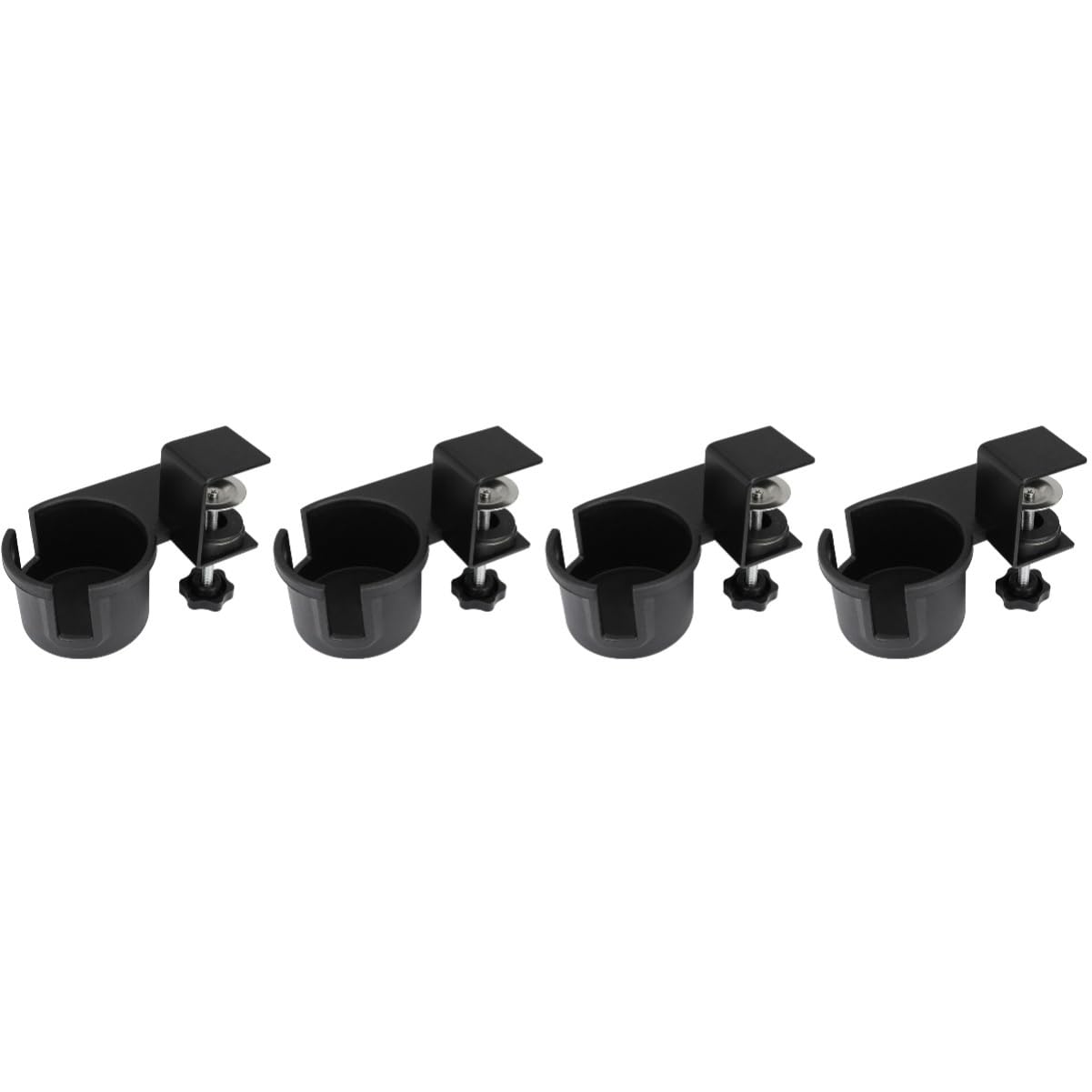 4-Pack Clip-On Cup Holders for Desk & Sofa - Universal Desk Side Bottle Holder, Couch Cup Clip, Computer Desk Drink Clamp - Perfect for Office, Gaming, Study & Home Use