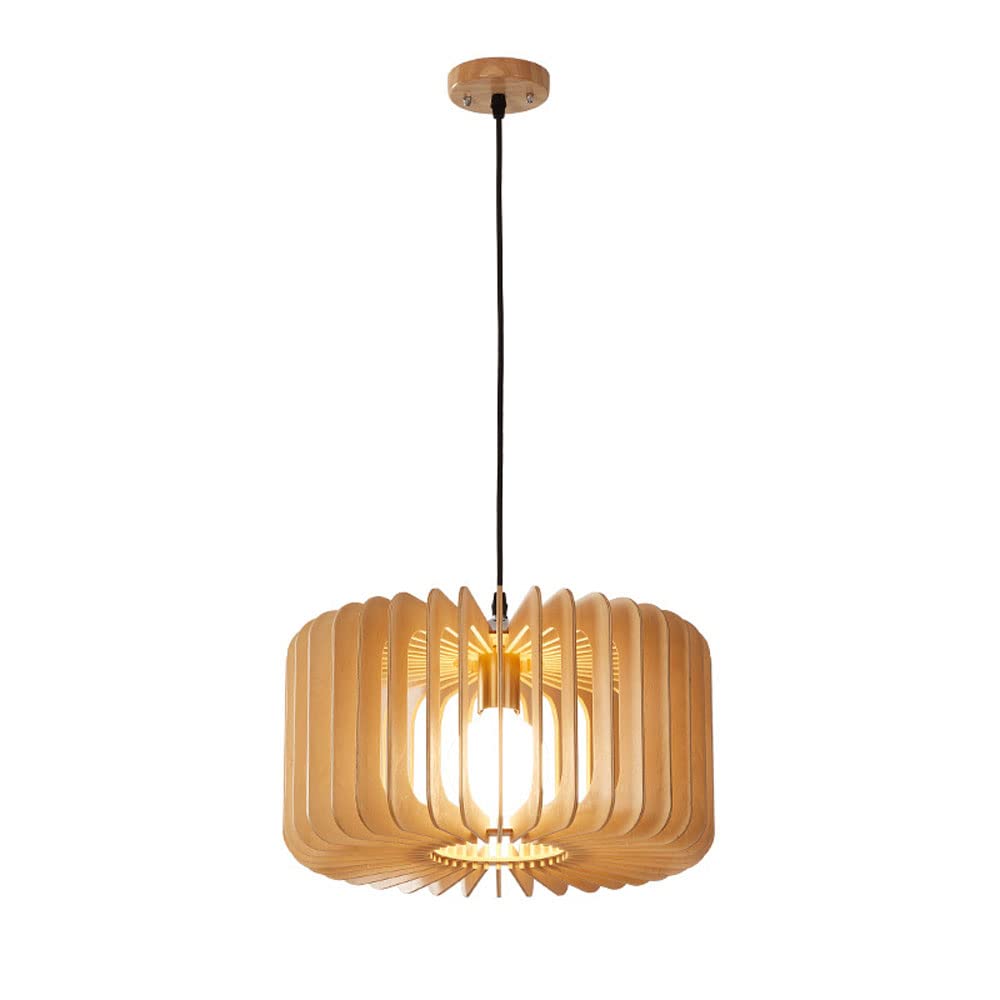 Minimalist Wooden Farmhouse Pendant Lights - Geometric Wooden Cage Ceiling Lighting Fixture for Kitchen Island, Dining Room, Foyer - Perfect for Rustic Home Decor & Modern Farmhouse Style