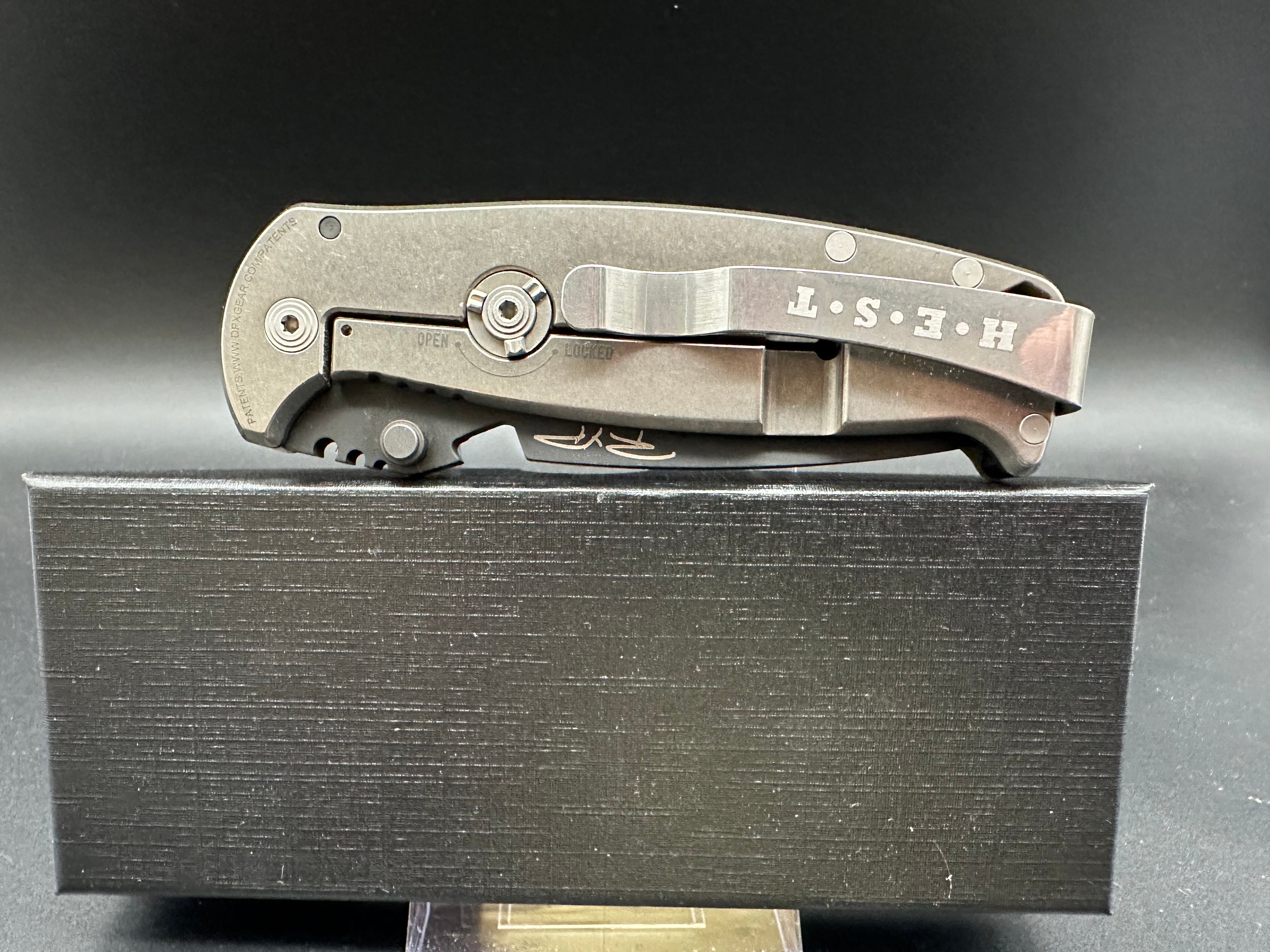 DPX Hest 2.0 Left Hand Titanium/G10 Frame Lock Folding Knife - EDC, Outdoor Survival & Tactical Use