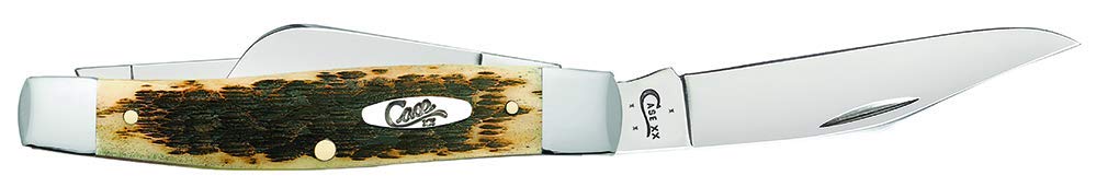Case XX WR Pocket Knife - Amber Jigged Bone Large Stockman CV #204 (6375 CV) - 4.25 Inch Closed - Hunting, Camping & Outdoor EDC Tool