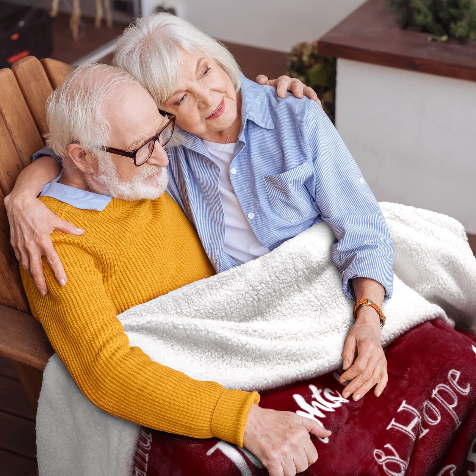 MACEVIA Soft Sherpa Fleece Breast Cancer Survivor Blanket - 50