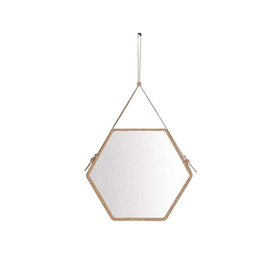 Hexagonal Compact Mirror Pendant - Elegant Home Decor, Vanity Mirror for Makeup, Sunroom & Dessert Shop Wall Decor (Color: Blue, Size: 40x45cm) - Perfect for Bedroom, Bathroom, Dressing Table & Gift Giving