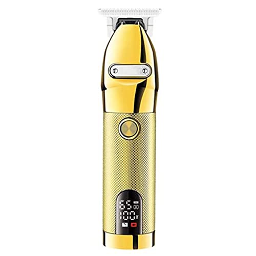 Professional USB Rechargeable Hair Clipper Trimmer for Men - 1500mAh Battery Gold Beard & Hair Cutting Machine - Perfect for Home Barbering, Grooming & Styling