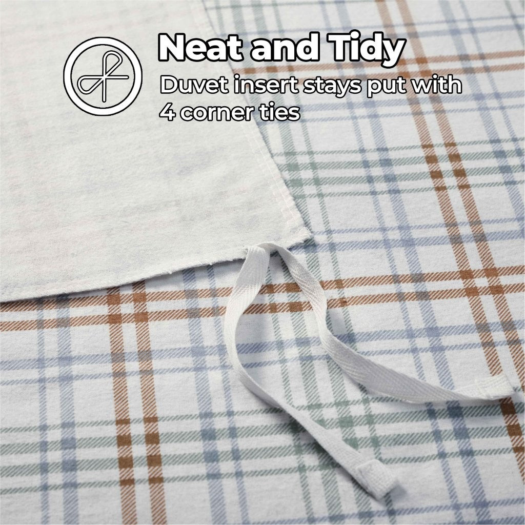 Soft Plaid Flannel Cotton Duvet Cover Set - Classic Farmhouse Style for Cozy Bedroom Decor | Perfect for Winter, Guest Rooms & Rustic Home Styling