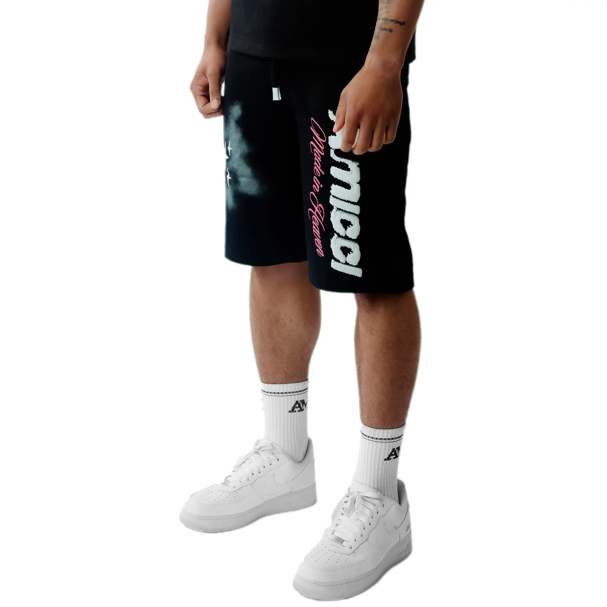 Amicci Angeli Graphic Print Black Shorts for Women - Trendy Casual Summer Shorts for Outfits, Beach, and Streetwear Fashion