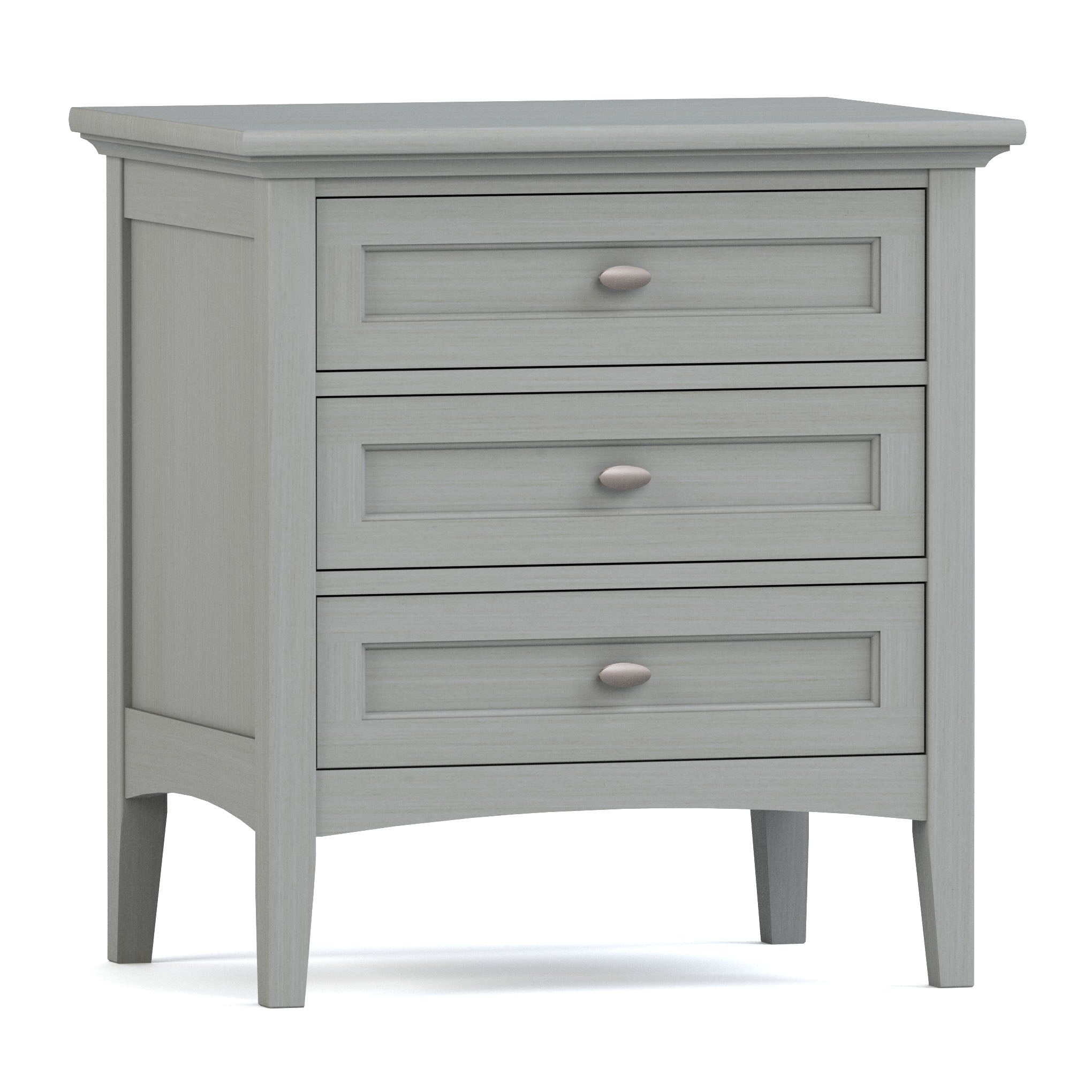 Revere Three Drawer Nightstand - Modern Bedside Table with Storage for Bedroom, Living Room & Office - Solid Wood Night Stand with Smooth Gliding Drawers