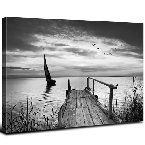 Beach sailboat seascape