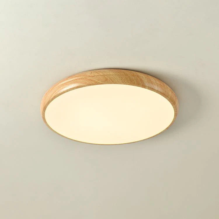 Wood Grain Round Ceiling Lamp - Modern Farmhouse Pendant Light with Natural Wood Finish - Perfect for Living Room, Bedroom, or Dining Room Lighting