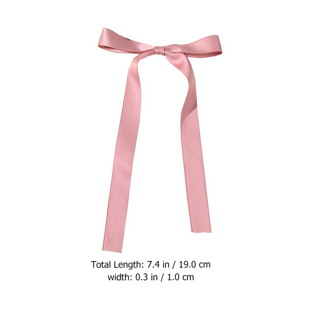 Beaupretty 2-Piece Long Ribbon Bow Hair Clips - Elegant Bowknot Barrettes for Women & Girls - Perfect for Weddings, Parties, Prom & Special Occasions