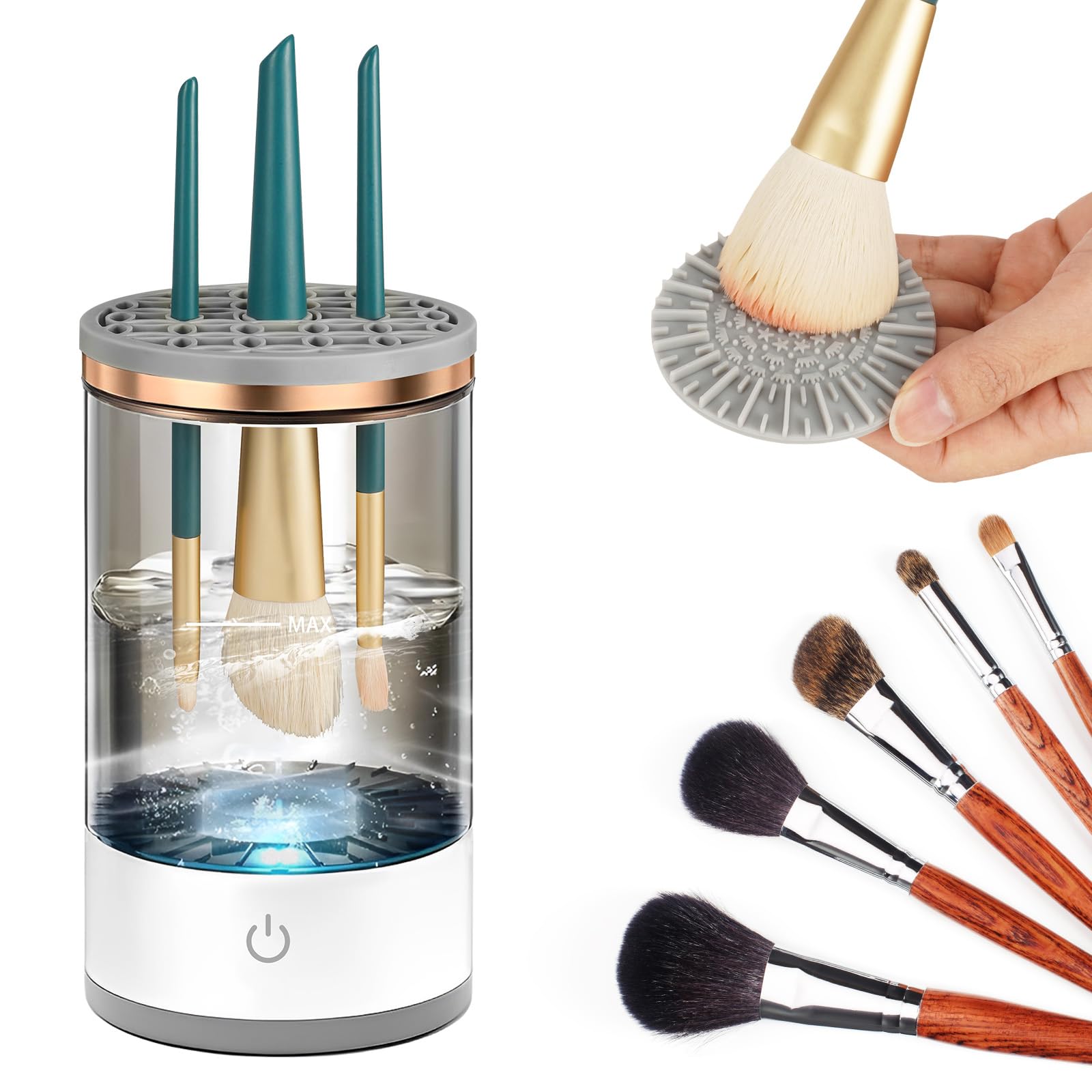 Professional Makeup Brush Cleaner and Dryer Machine - Deep Cleaning & Fast Drying for All Brush Sizes - Essential Beauty Tool for Women & Makeup Artists - Perfect Valentine's Day Gift for Her - Ideal for Home Salon & Professional Makeup Kits