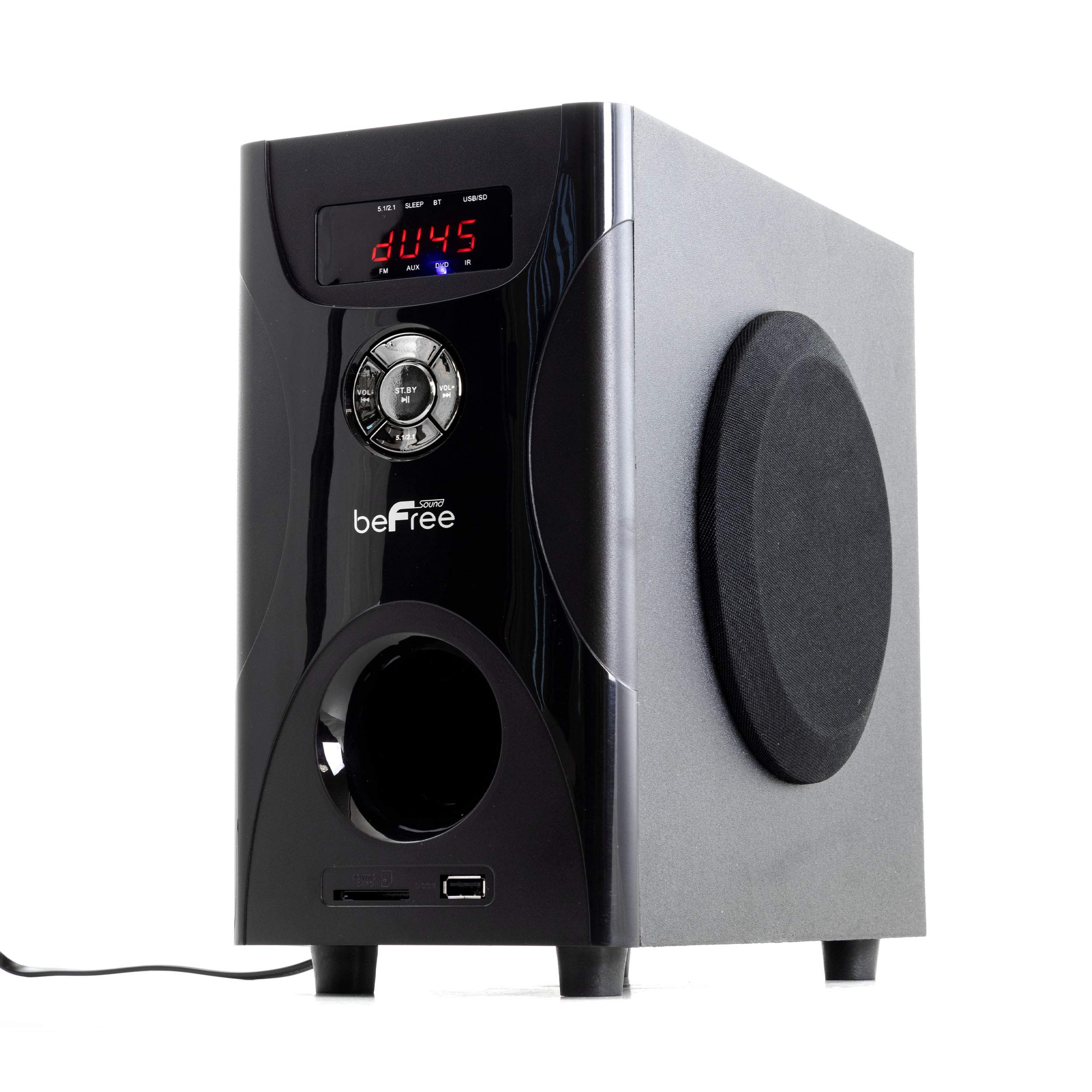 beFree Sound 5.1 Channel Surround Sound Bluetooth Speaker System - Wireless Home Theater Audio for Movies, Music & Gaming - Black