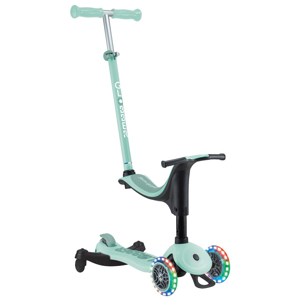 Globber Go Up Sporty Lights 360 Scooter for Kids - LED Light Up Wheels, Adjustable Handlebar, Foldable Design - Perfect for Outdoor Play, Commuting & Neighborhood Rides