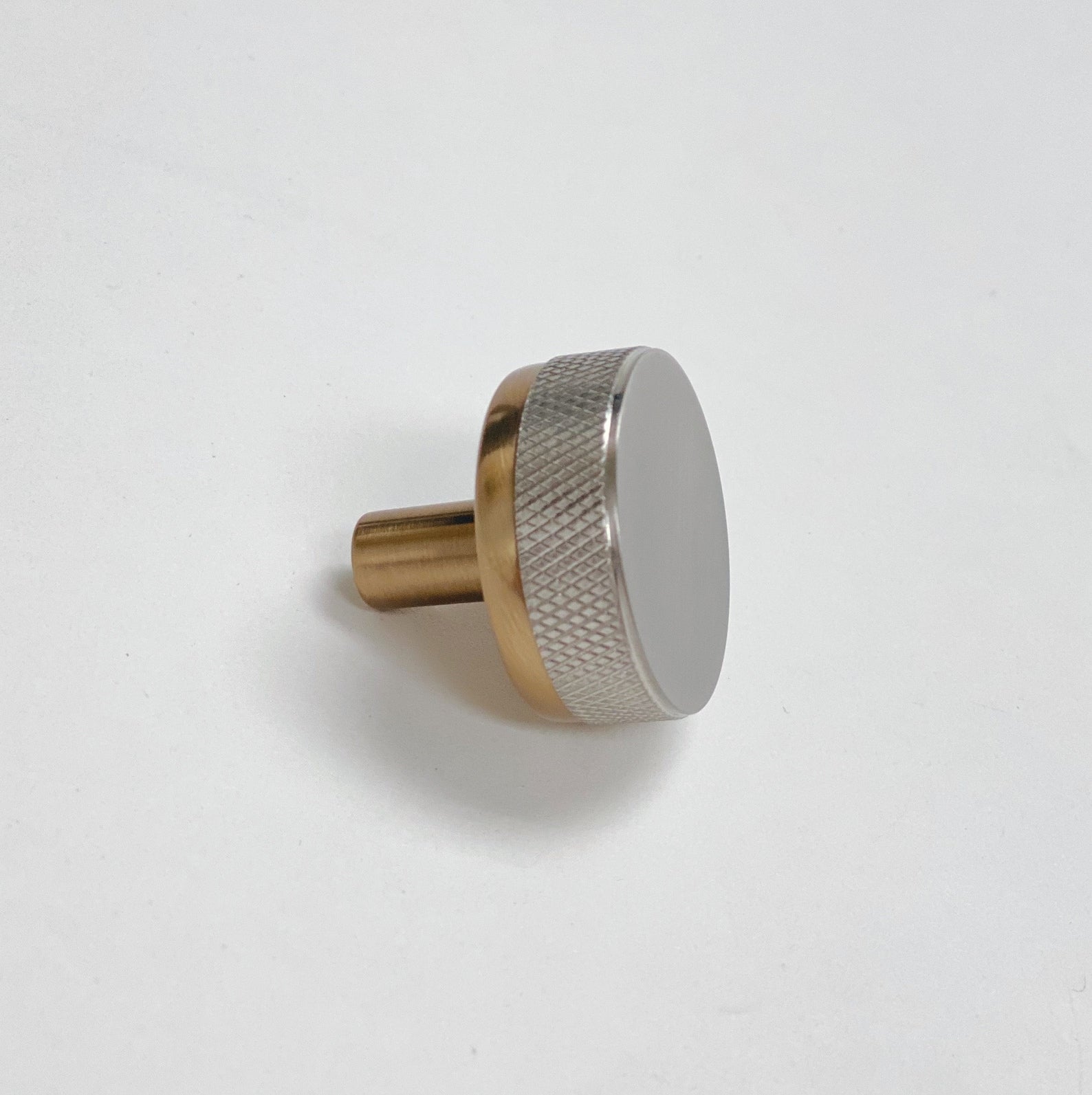 Premium Knurled Champagne Bronze & Brushed Nickel Cabinet Knobs and Pulls - Elegant Hardware for Kitchen, Bathroom & Furniture Upgrades