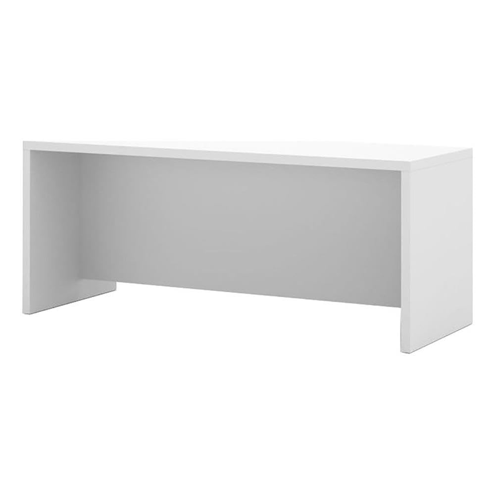 Atlin Designs Traditional White Wood Computer Desk - Durable Home Office Desk for Work, Study & Gaming