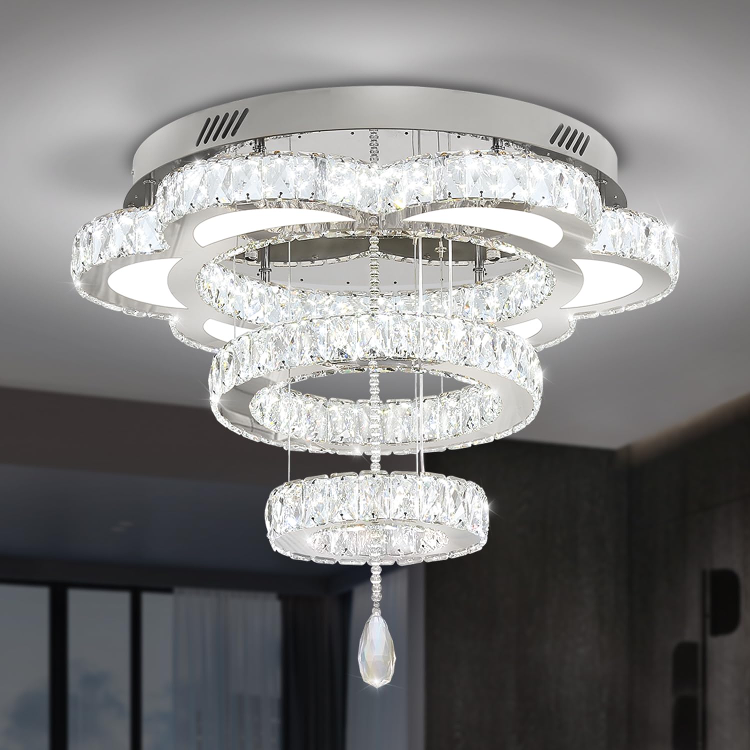 Modern Round Crystal Chandelier - 24