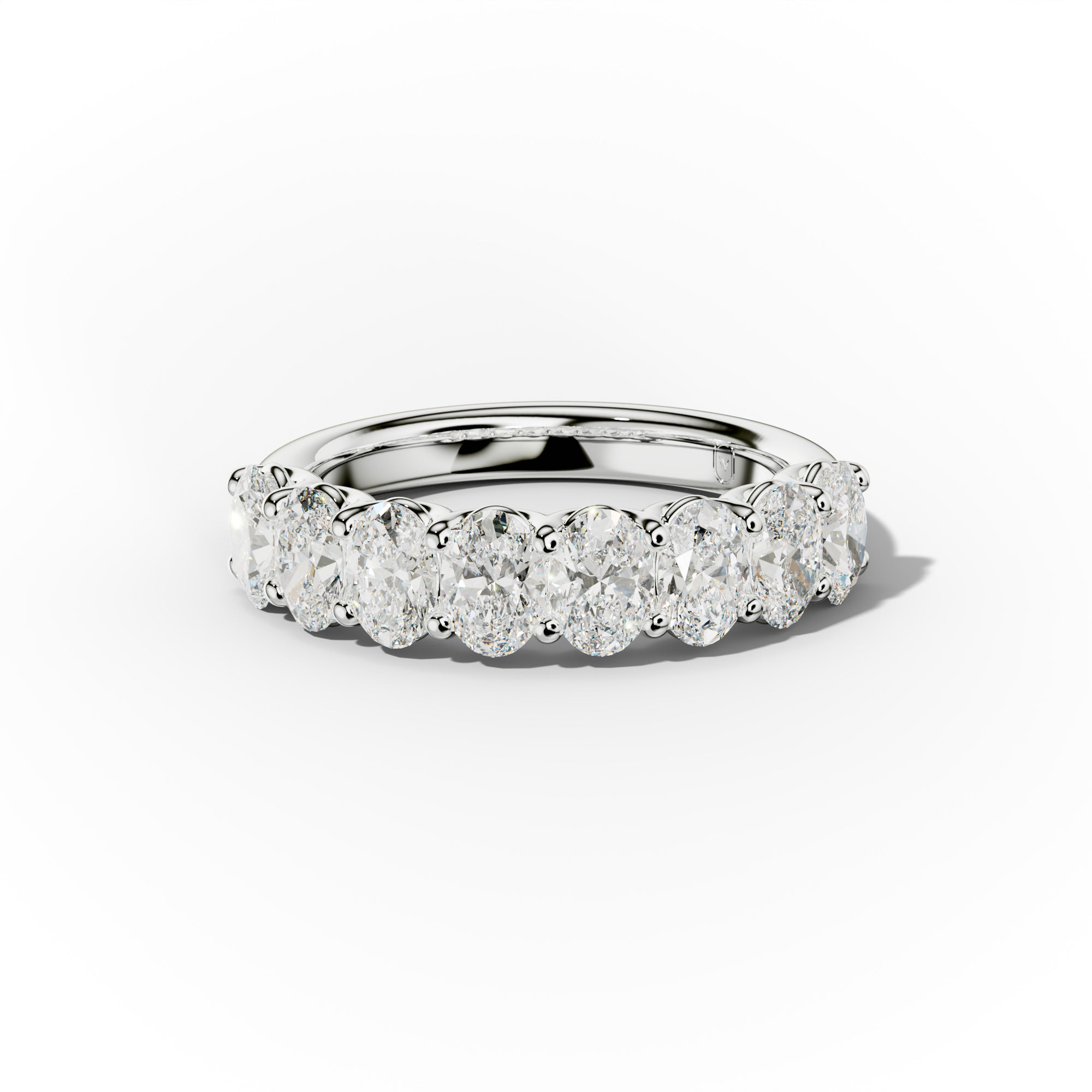 2.0 Carat Oval Diamond Anniversary Band for Women - 14K White Gold Wedding Ring - Elegant Stackable Promise Ring for Anniversary, Engagement & Special Occasions
