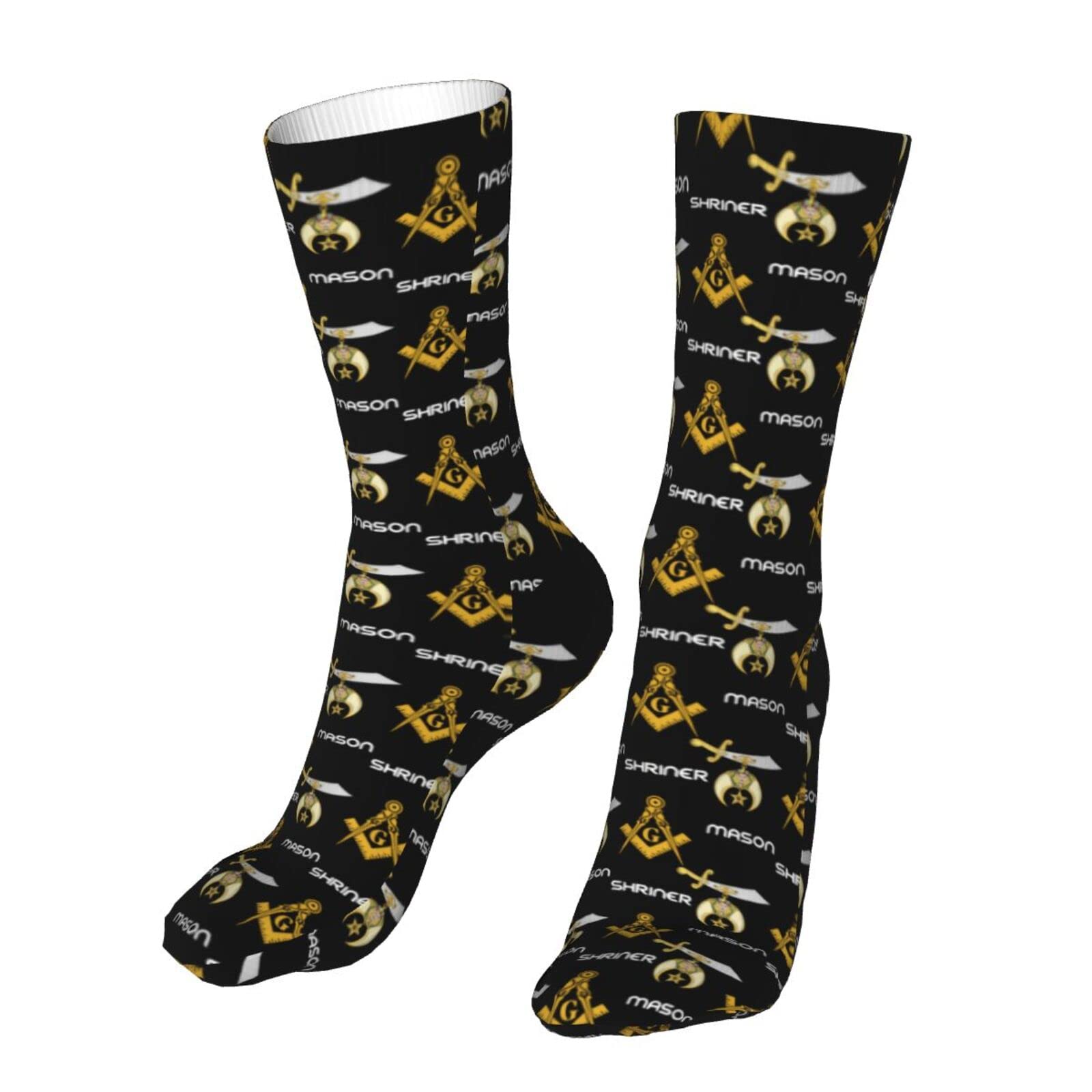 Masonic Shriner Split Unisex Comfortable Crew Socks - Novelty Casual Ankle Socks (16in) for Lodge Meetings, Parades & Everyday Wear
