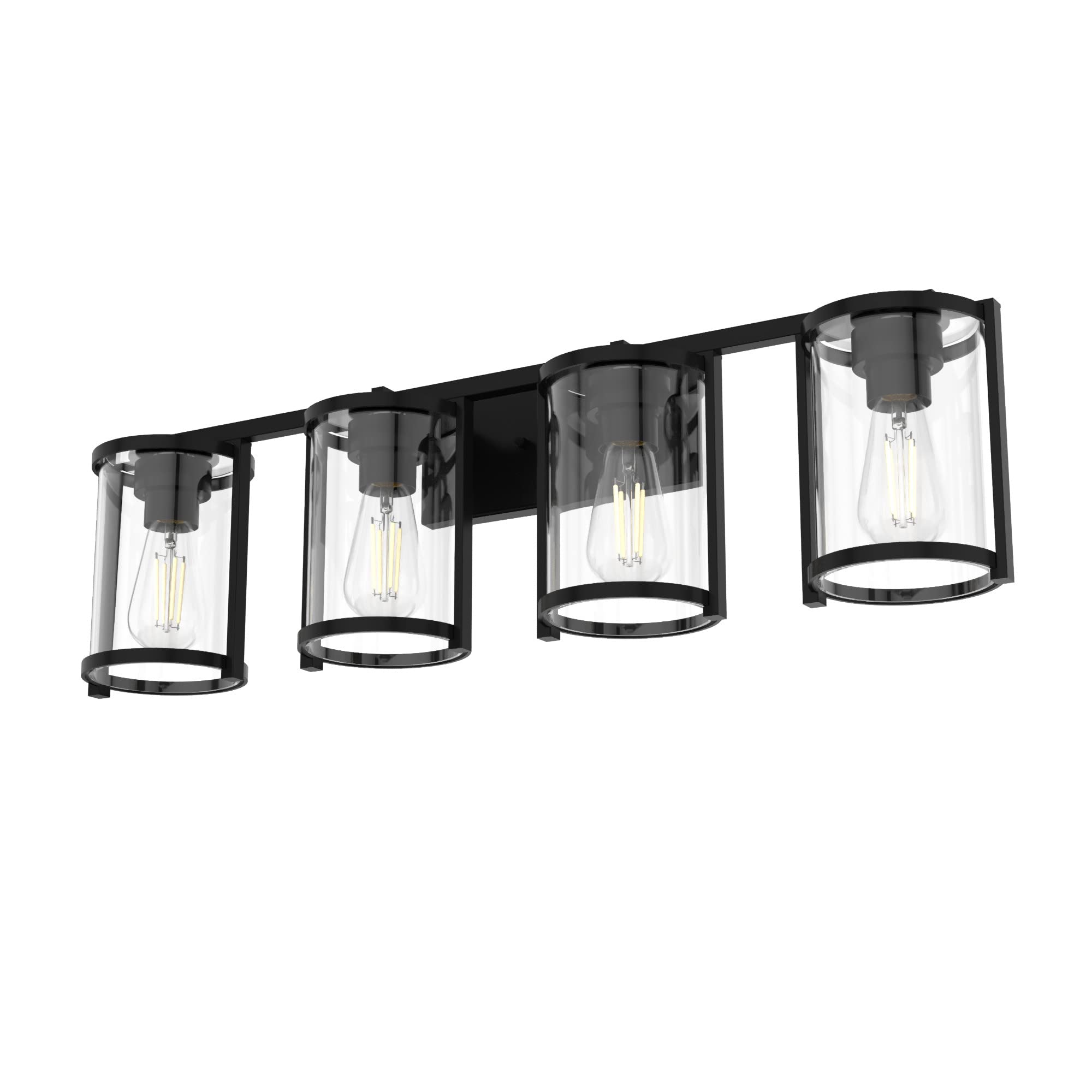 Hunter Fan Company 19131 Astwood Vanity Light Fixture - Matte Black Finish - Modern Bathroom Lighting for Vanity Mirror, Makeup Area & Powder Room