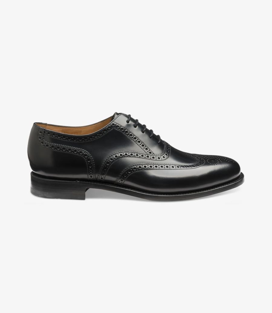 Loake Black Leather Day Brogue - Classic Men's Dress Shoes for Formal & Business Occasions | Comfortable & Stylish Oxford Shoes for Work, Weddings & Office Wear
