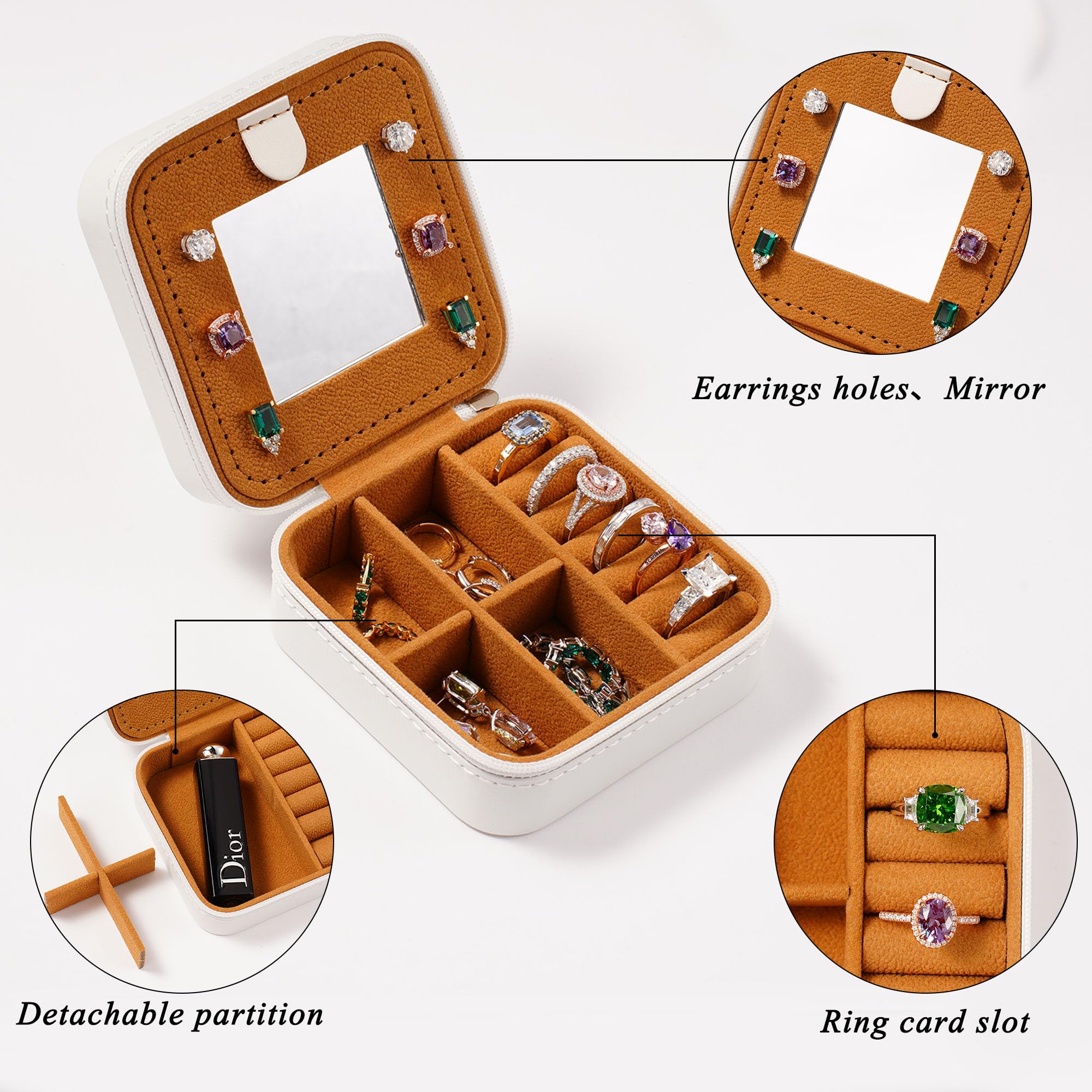 Personalized Initial Jewelry Box Organizer - Small Travel Jewelry Case for Women & Teen Girls | Compact Jewelry Storage for Travel, Home & Gifts | Birthday, Anniversary & Bridesmaid Present Idea
