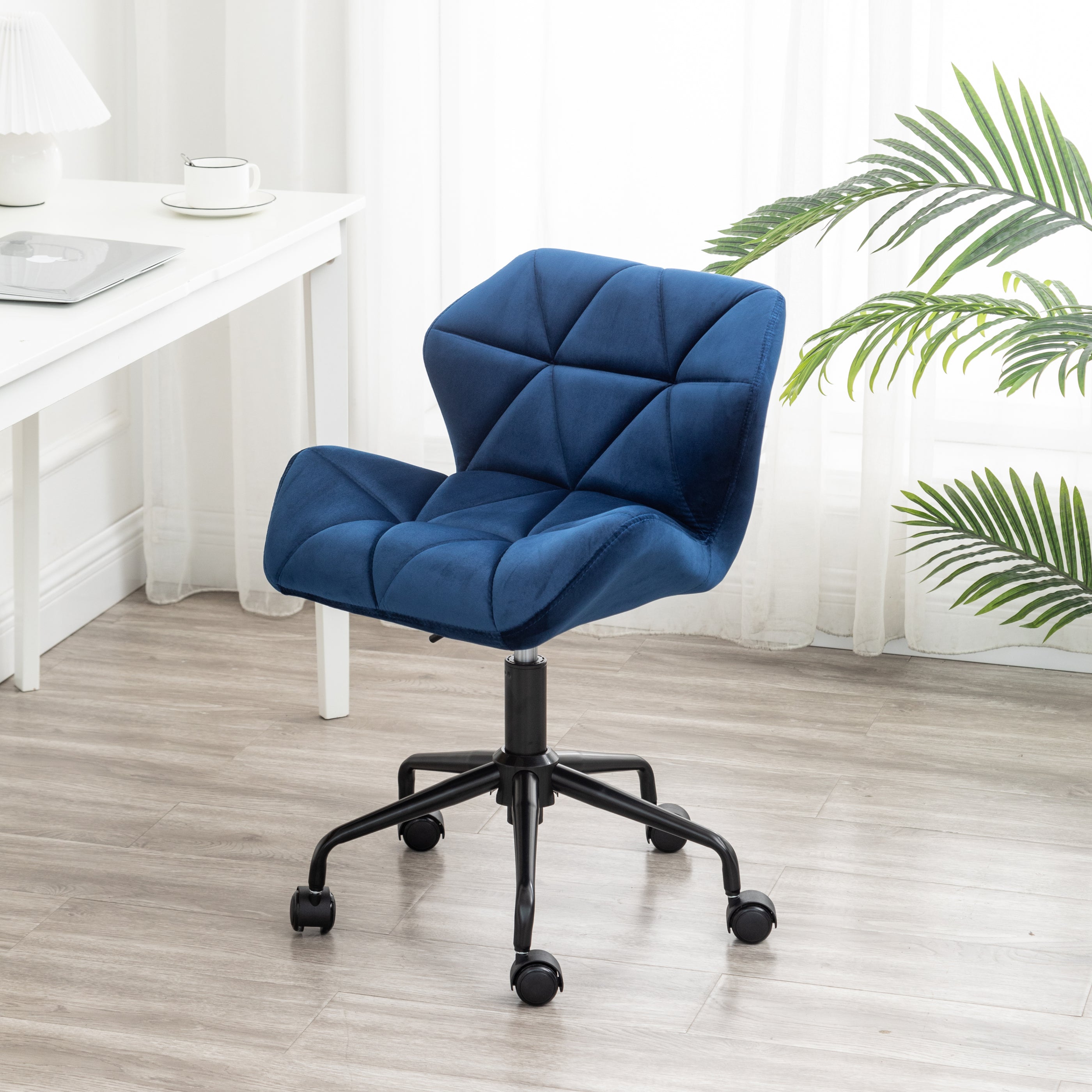 Roundhill Furniture Eldon Diamond Tufted Adjustable Swivel Office Chair - Ergonomic Executive Desk Chair with Lumbar Support for Home & Office Workspace