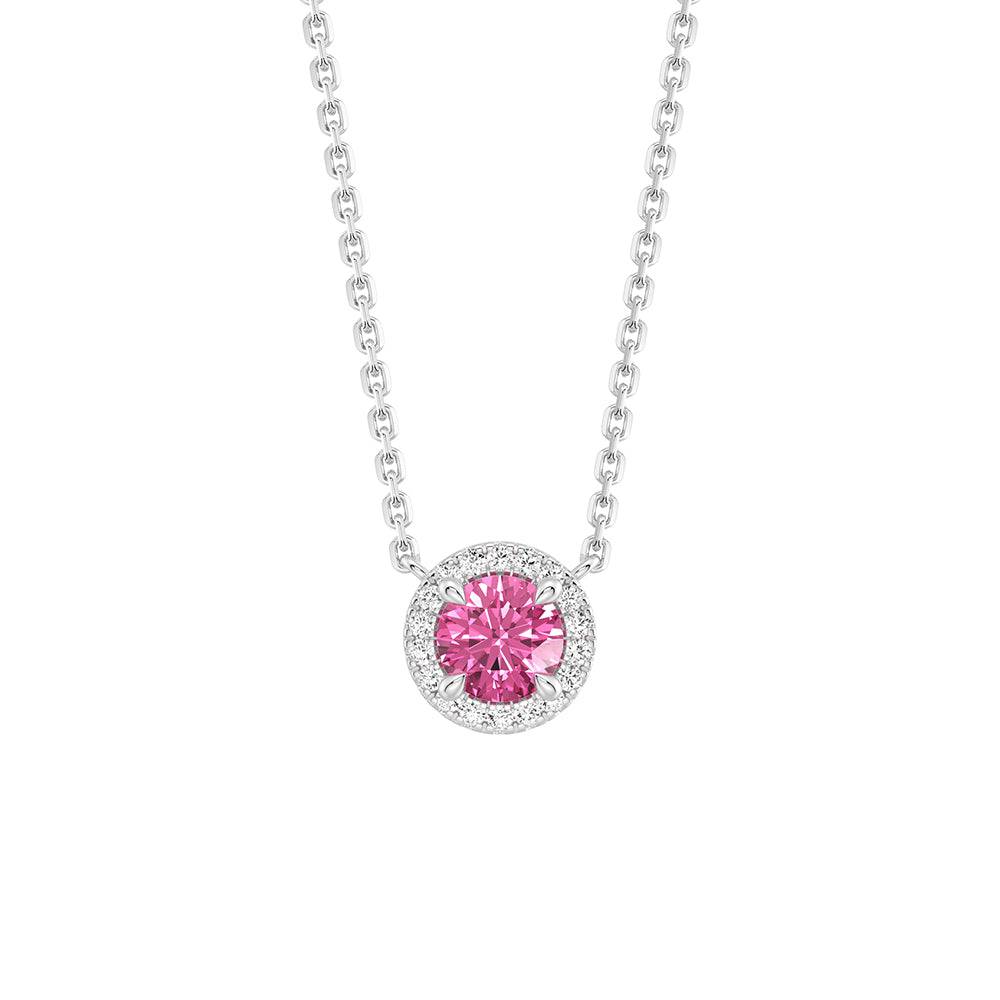Eternal Halo Personalized Birthstone Necklace - Custom Name & Birth Month Jewelry Gift for Women, Mom, Wife | Perfect for Birthday, Anniversary, Mother's Day & Valentine's Day