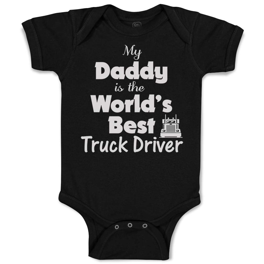 Funny Baby Bodysuit - World's Best Truck Driver Dad Design | Cotton Black Onesie for Newborn Boys & Girls | Perfect Father's Day Gift & Everyday Wear