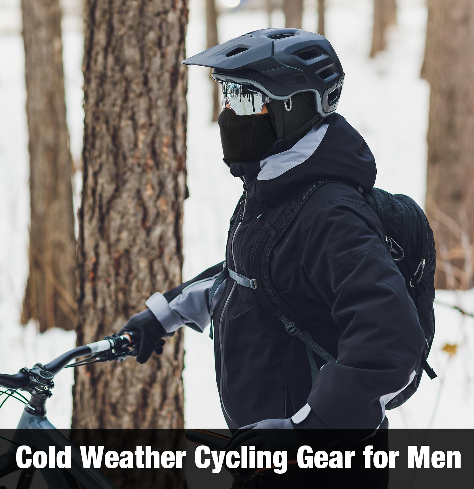 Thermal Skull Cap Helmet Liner with Face Cover - Balaclava Face Mask with Glasses Holes for Cycling & Motorcycle - Cold Weather Gear for Outdoor Sports & Winter Activities