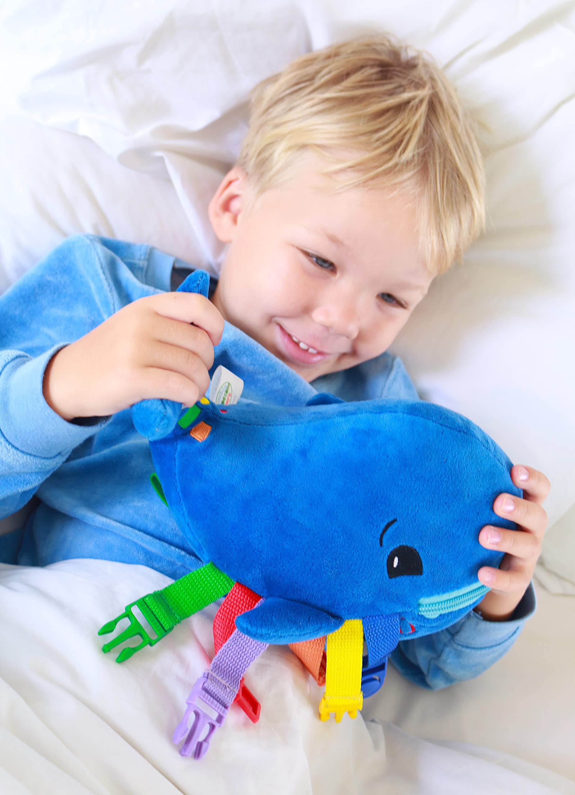 Buckle Toys - Blu Whale & Barney Crab Ocean Buddies Bundle for Toddlers | Sensory Learning Toys for Autistic Kids | Perfect for Travel, Daycare & Preschool Playtime