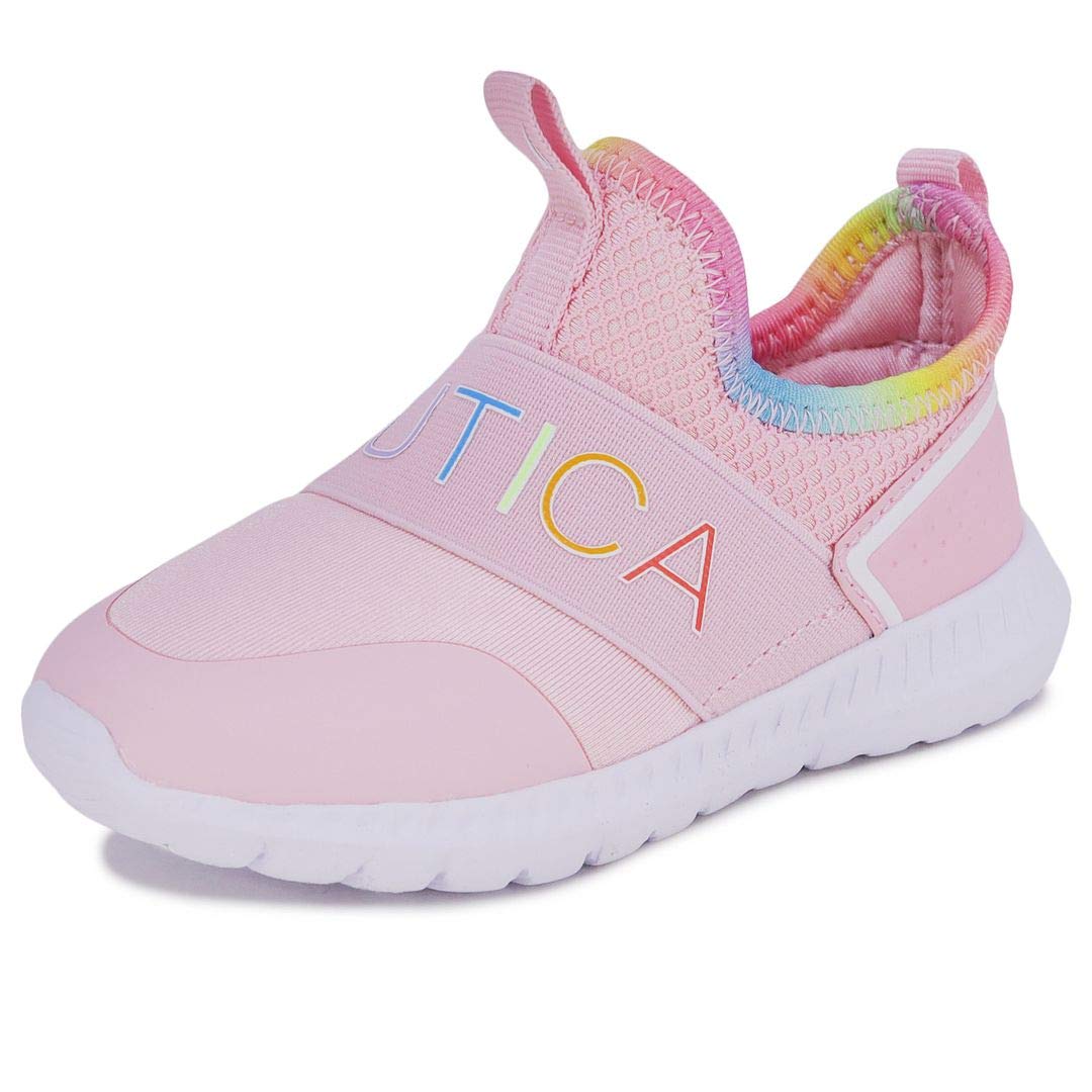 Nautica Girls' Slip-On Sneakers - Lightweight Athletic Running Shoes for Toddlers & Kids - Perfect for Walking, Running, Tennis, Playground & School Activities