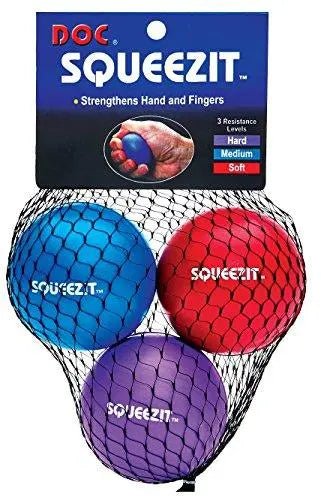 Doc Squeezit Balls - Hand Grip Strengthener for Tennis Elbow & Carpal Tunnel Relief - Improve Grip Strength & Reduce Pain for Athletes, Office Workers & Gamers