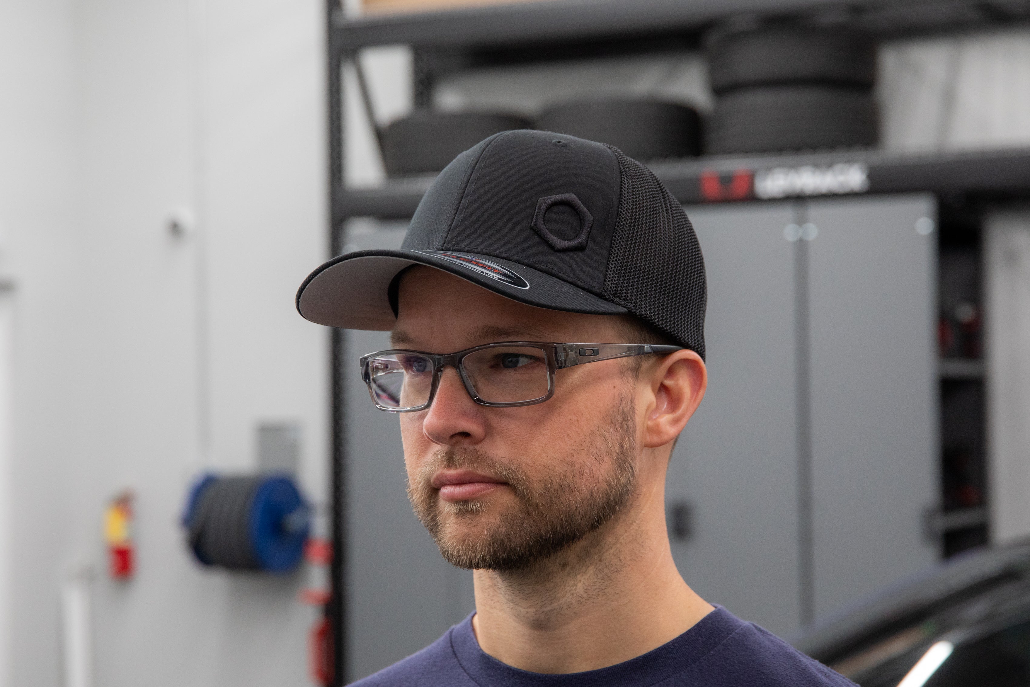 Obsessed Garage Raised Hex Hat Flexfit - Premium Adjustable Baseball Cap for Men & Women - Perfect for Outdoor Activities, Sports, and Casual Wear