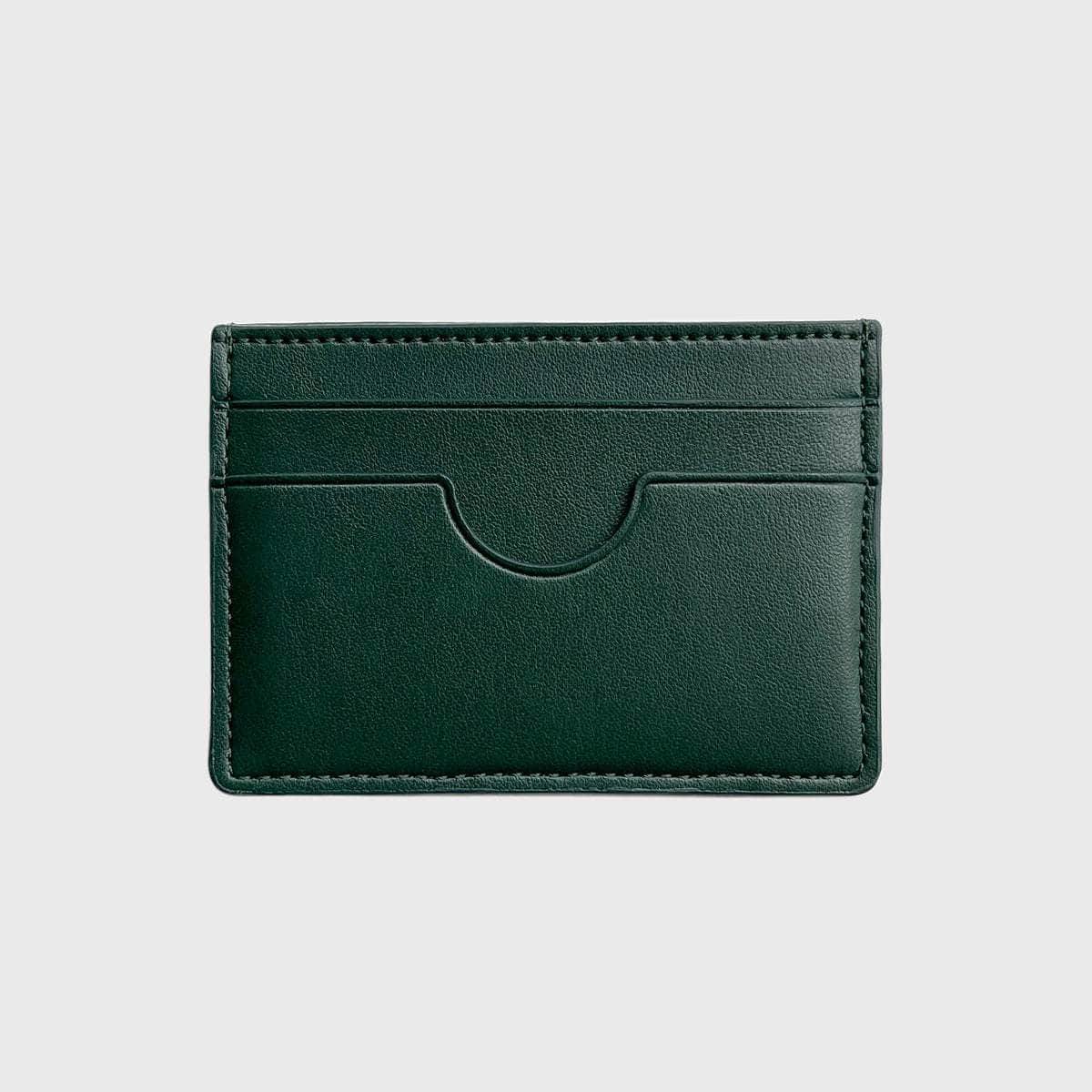 Premium Slim Vegan Leather Card Holder for iPhone & Cards | Forest Green | Minimalist Wallet for Everyday Use & Travel
