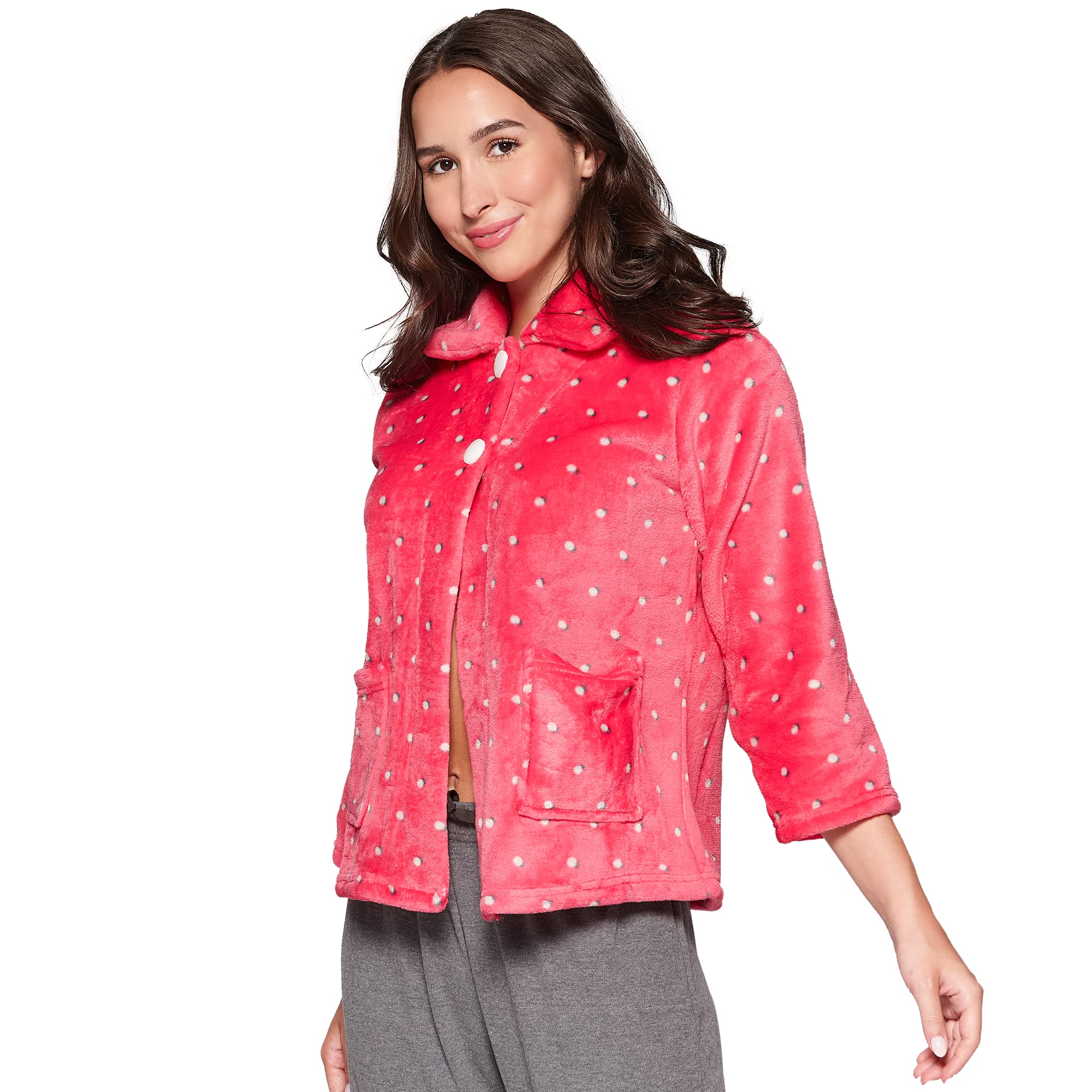 Women's Casual Bed Jacket with Peter Pan Collar - Soft & Comfortable Loungewear for Relaxing at Home, Morning Coffee, and Reading in Bed