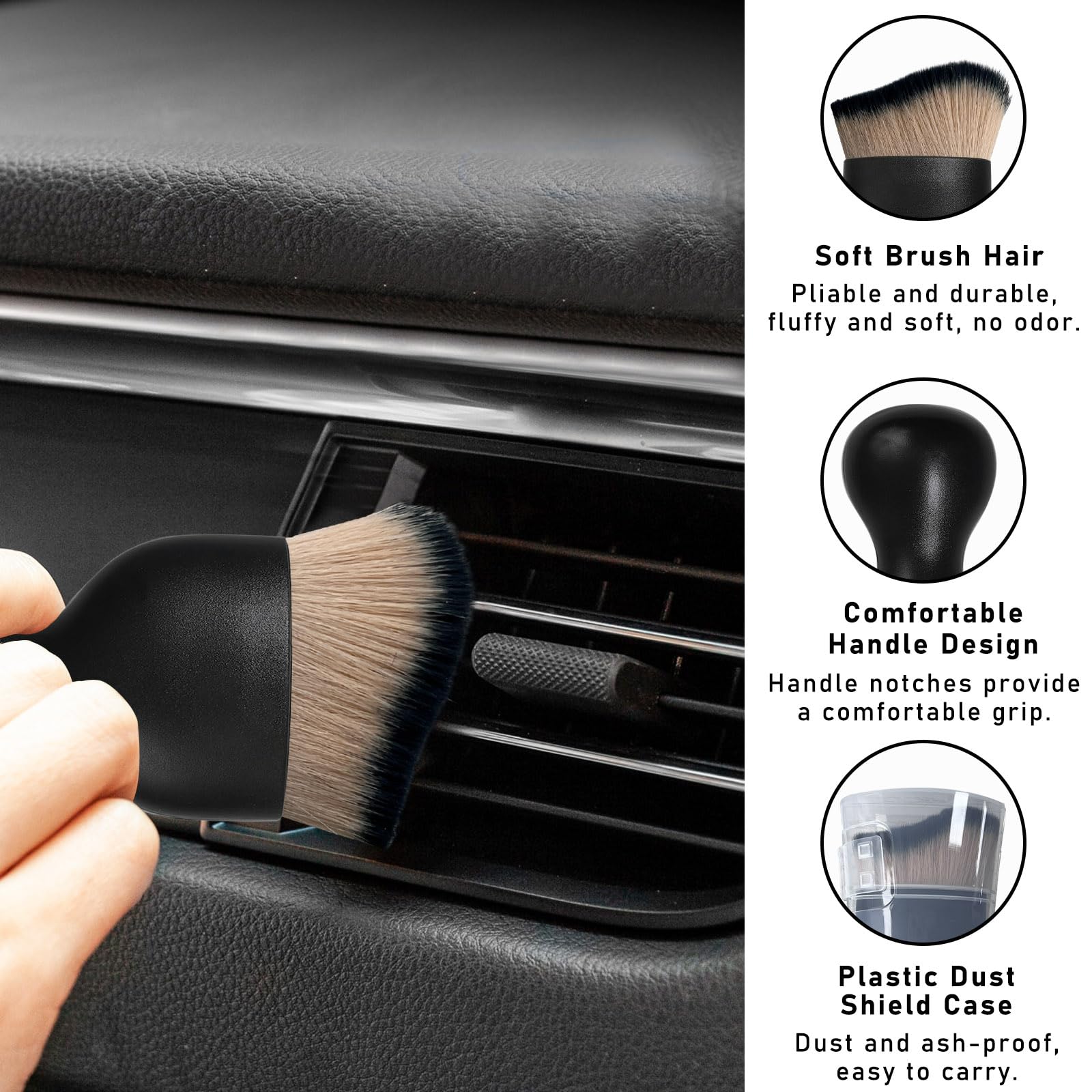 2PCS Car Dust Brush - Soft Scratch-Free Auto Detailing for Dashboard & Vents | Home & Office Use
