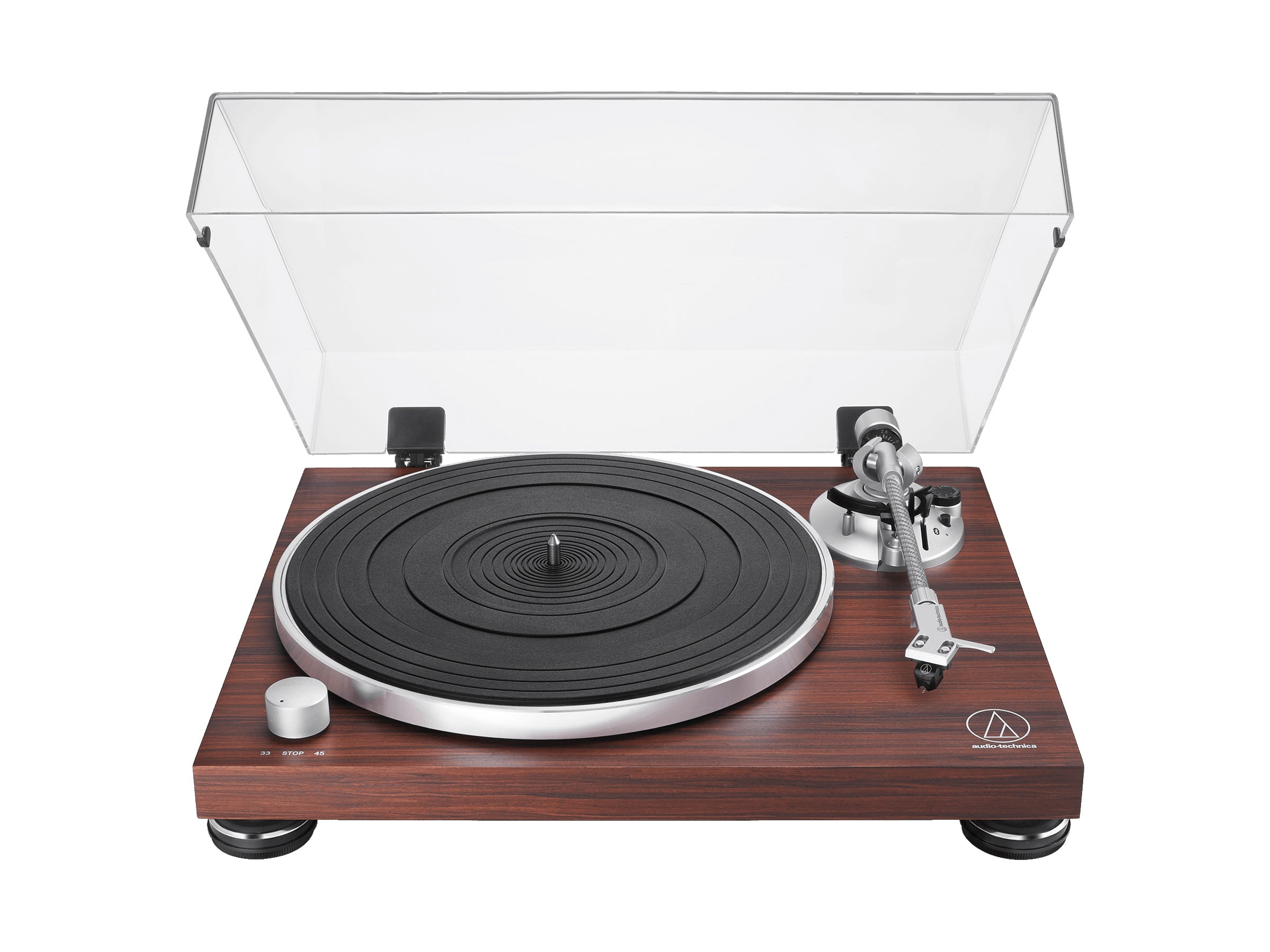 Audio Technica AT LPW50BT RW Wireless Turntable - Belt-Drive Vinyl Record Player with Bluetooth, Built-in Phono Preamp, High-Quality Sound - Perfect for Home Listening & Music Enthusiasts