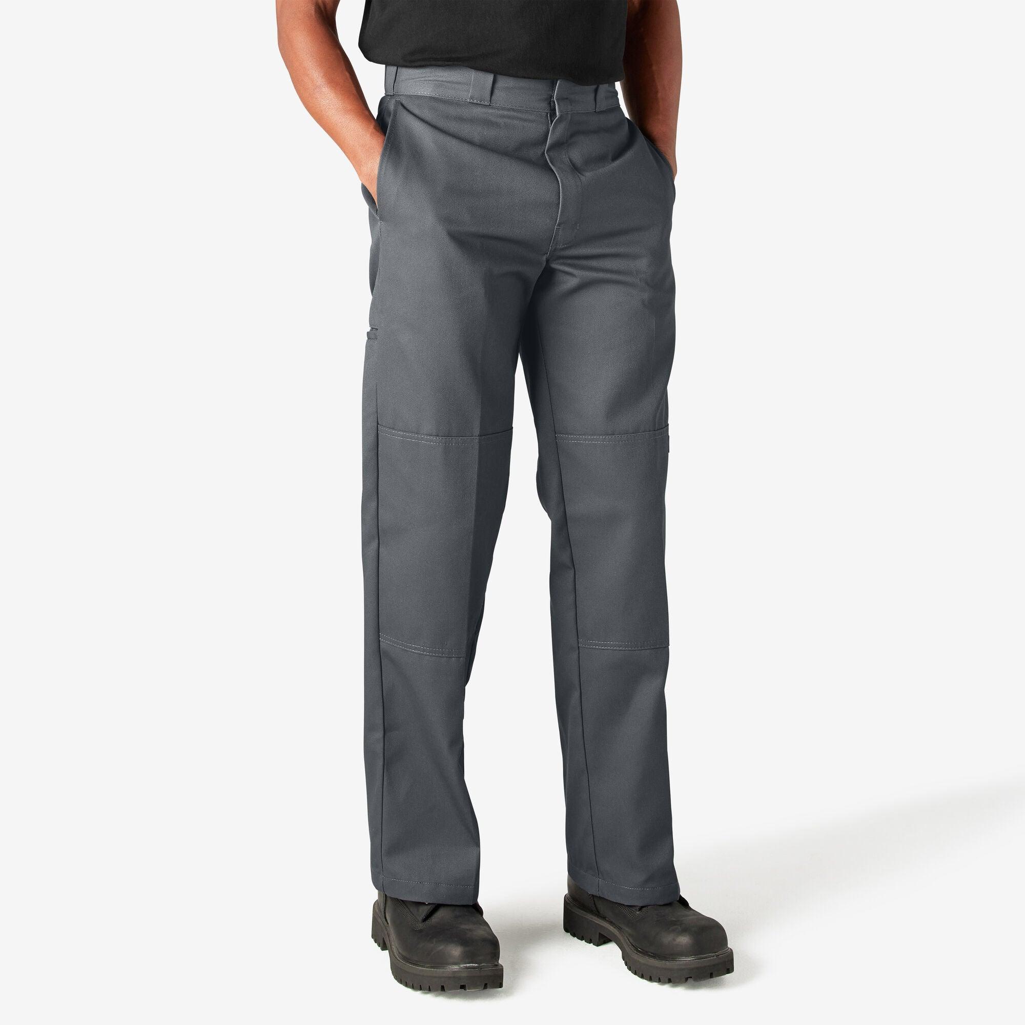 Durable Loose Fit Double Knee Work Pants for Men - Charcoal Gray - Heavy Duty Carpenter Pants for Construction, Landscaping & Outdoor Work