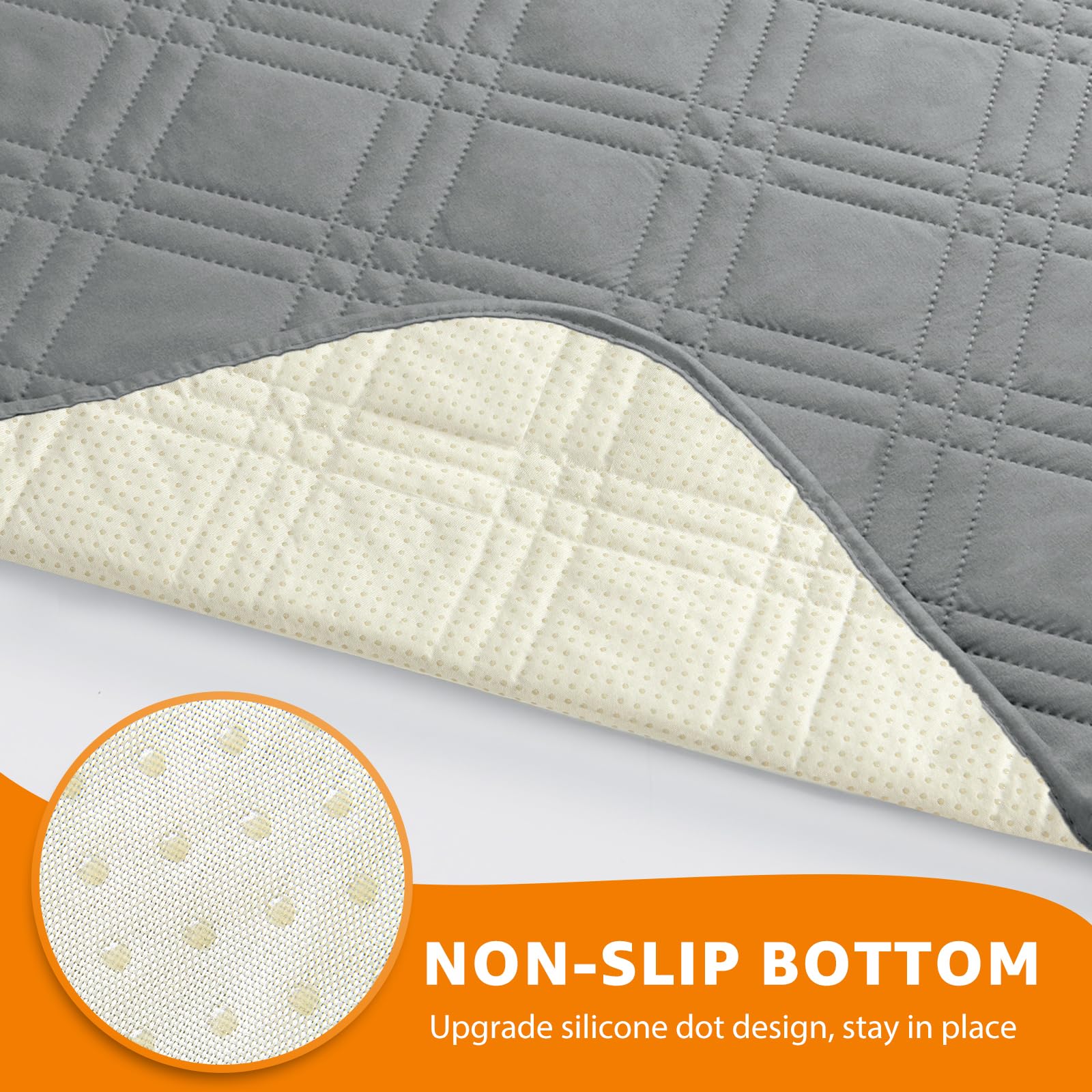 Waterproof Dog Couch Cover - Non-Slip Pet Blanket for Sofa & Furniture Protection, Soft Washable Dog Bed Cover 68x82 Inches (Grey) - Perfect for Large Dogs, Pets with Accidents, and Multi-Pet Households
