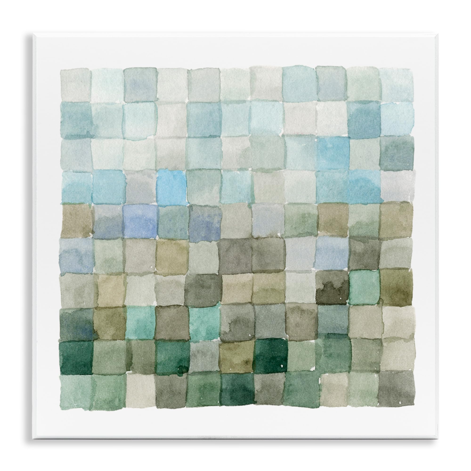 Stupell Industries Modern Watercolor Checkered Shapes Geometric Tile Pattern Wall Art - Abstract Watercolor Painting by Emma Caroline - Perfect for Living Room, Bedroom & Office Decor