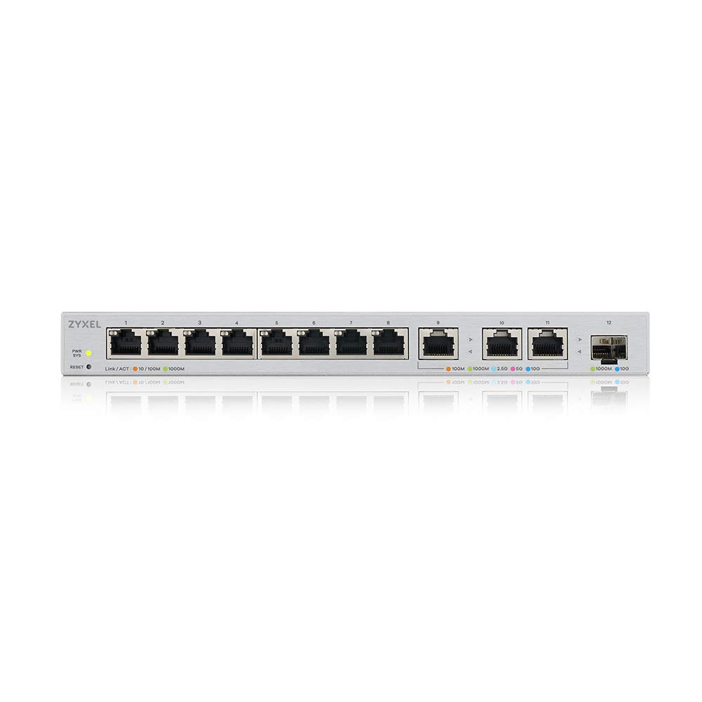 Zyxel XGS1250-12 12-Port Multi-Gigabit Web Managed Switch with 3x10G Ports & 1x10G SFP+ Slot - Ideal for Small Business Networks, Data Centers & High-Speed Connectivity