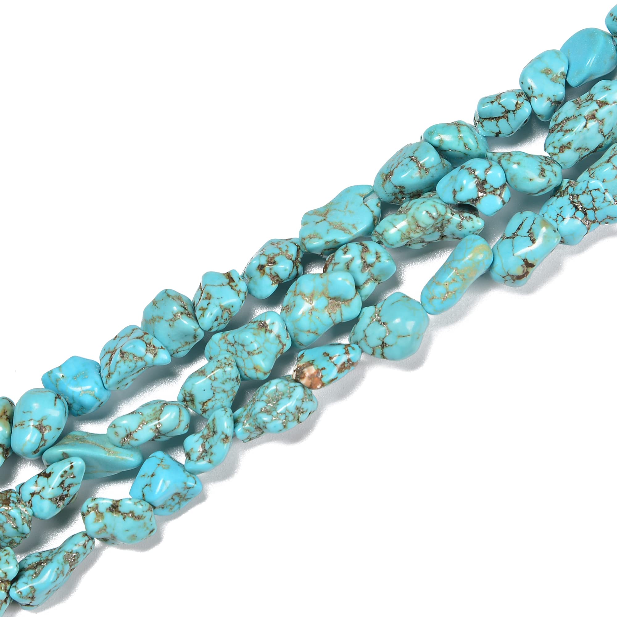 JM Design Blue Turquoise Nugget Beads 10-12mm - 15.5