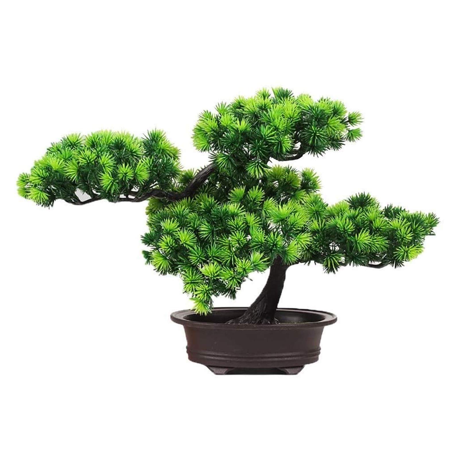 NYKK Small Artificial Bonsai Tree in Pot - Realistic Fake Green Plant for Indoor & Outdoor Decor - Perfect for Home, Office, Garden, and Desk Decoration - Low Maintenance Houseplant Alternative