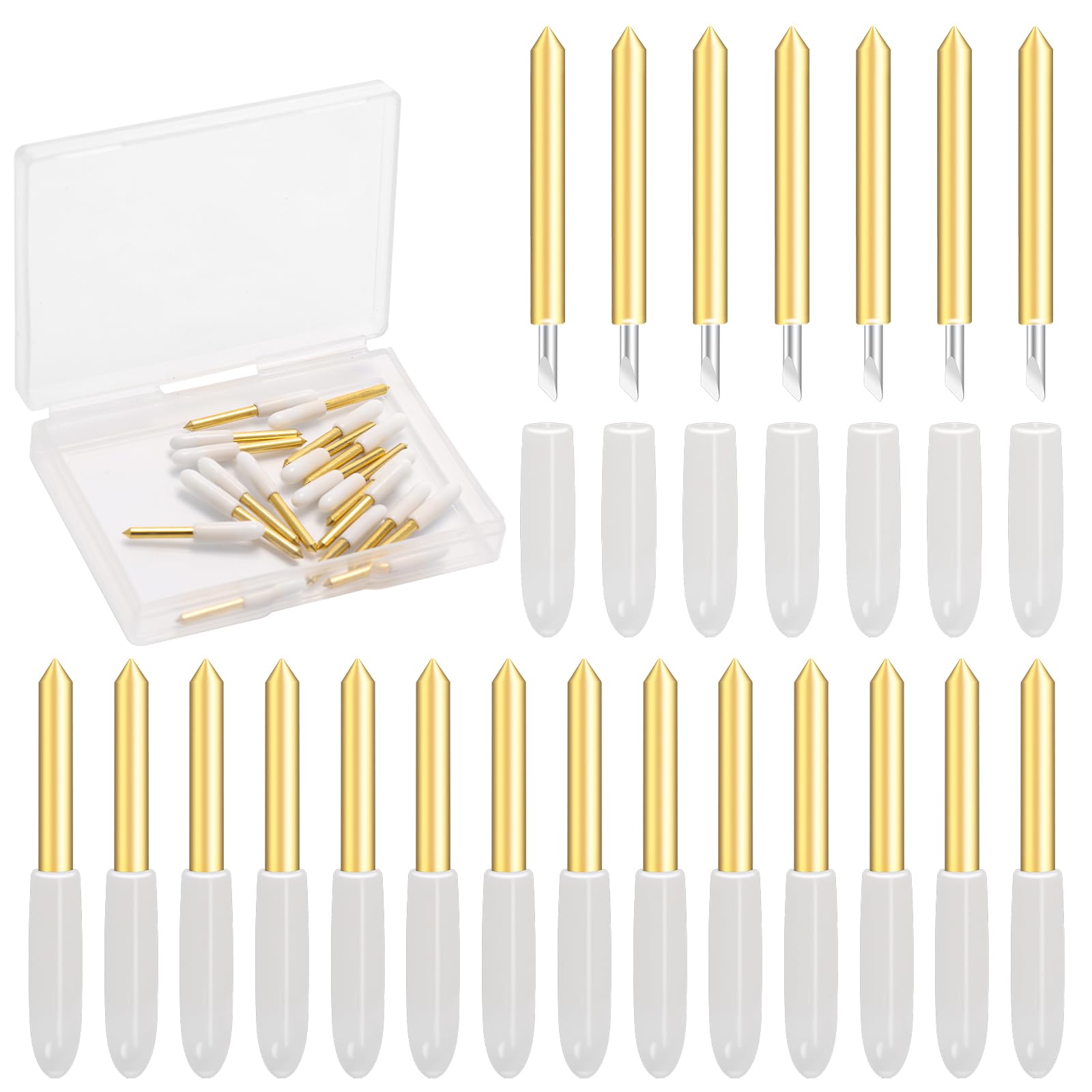 40P Premium Fine Point Blades for Cricut Explore Air 1/2/3 & Maker/Maker 3 - Replacement Cutting Blades for Vinyl, Stickers, Thin Cardstock & Film - Perfect for DIY Crafts, Scrapbooking & Home Decor Projects (40 Pack)