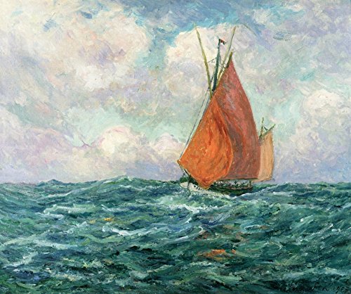 Tuna Boat at Sea by Maxime Maufra - 20x25 Inch Premium Canvas Art Print - Ocean Wall Decor for Living Room, Bedroom & Office
